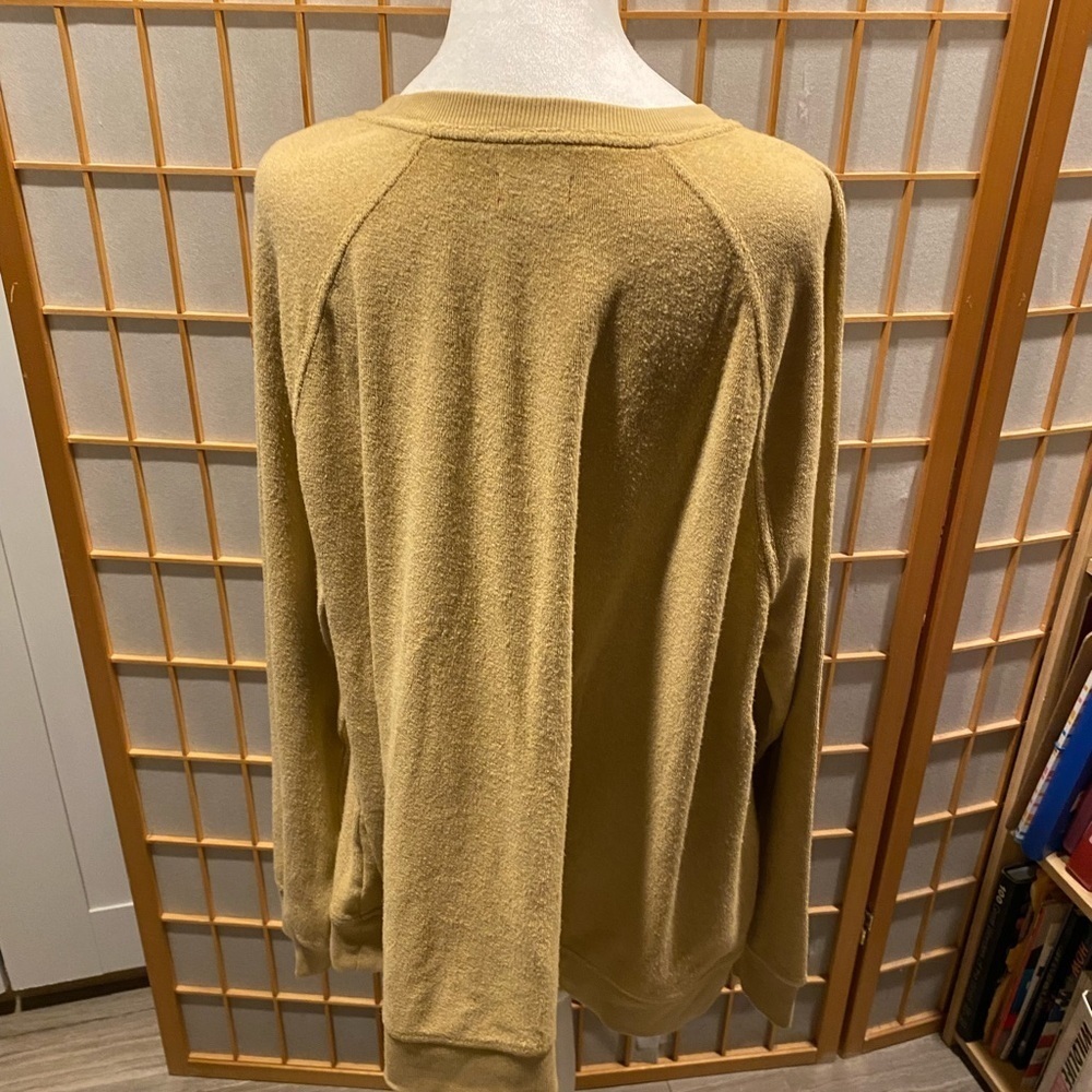 New Nwt Wonderly Yellow Tan Sweater Top Athleisure XL $54 Crewneck Autumn Fall - Picture 4 of 5
